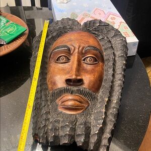 Handcrafted Wooden Face Wall Art - Mary Jane